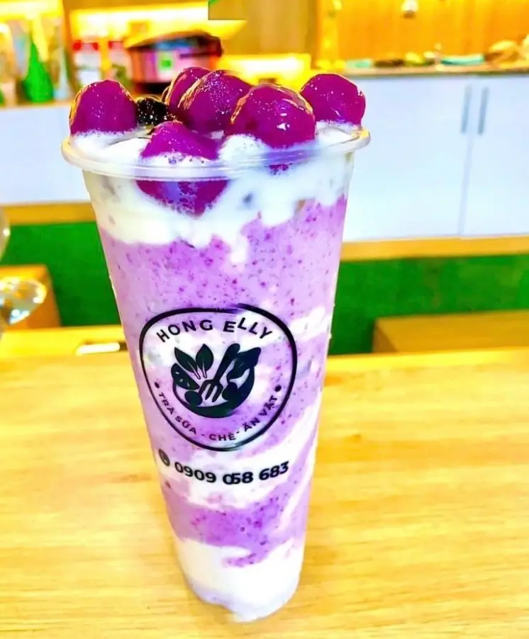 Hình ảnh TRÀ SỮA SỐT KHOAI MÔN Full Topping size lớn 700ml