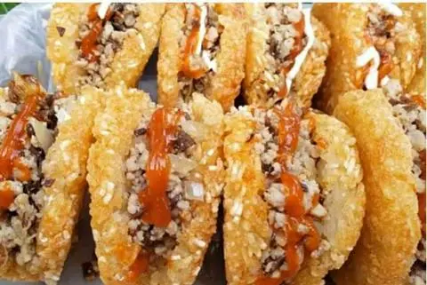 Hình ảnh xôi chiên mua 10 cái tặng 2 cái 