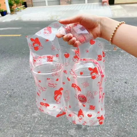 Hình ảnh Túi Đựng 2 Ly Melody Đỏ 500g Dày,Túi Đựng Nước Hai Ly Mang Đi (Hàng Xuất Khẩu)