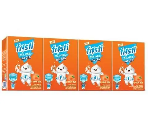 Hình ảnh Lốc 4 Hộp Sữa Cam Fristi 100ml, Sữa Cam Thức Uống Từ Sữa Chua Lên Men Tự Nhiên