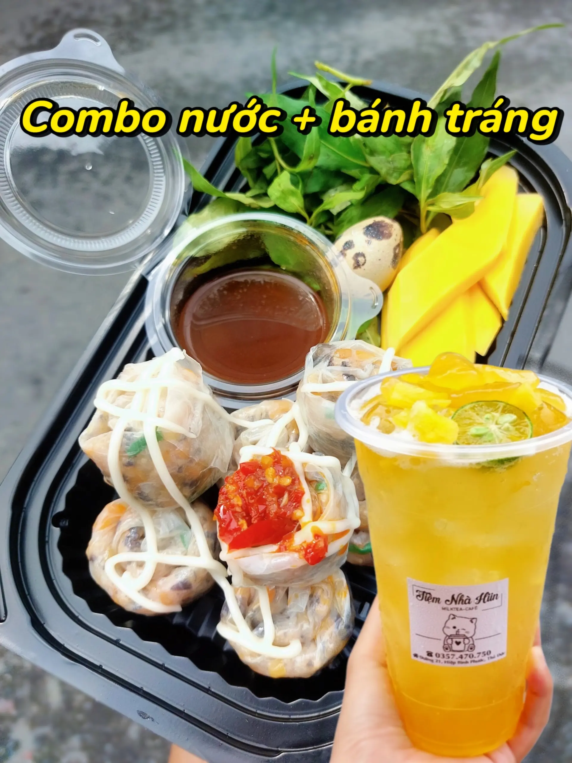 Hình ảnh Combo hè 5 ( Bánh tráng lụi + trà lài đác thơm) (đã gồm thuế)