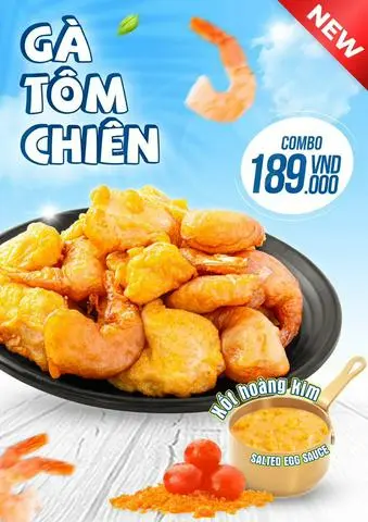 Hình ảnh Gà tôm chiên sốt hoàng kim