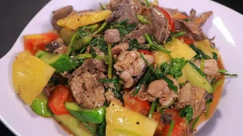 Hình ảnh Cơm lòng heo xào chua ngọt