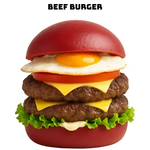 Hình ảnh Beef burger - Burger 2 miếng bò, 2 miếng phô mai, trứng ốpla