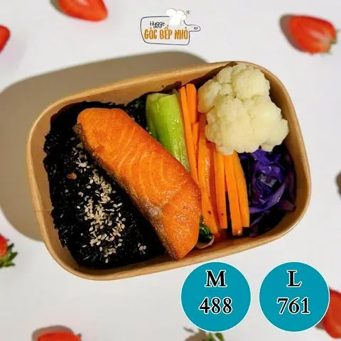 Hình ảnh Cơm gạo lứt cá hồi áp chảo - Pan seared salmon