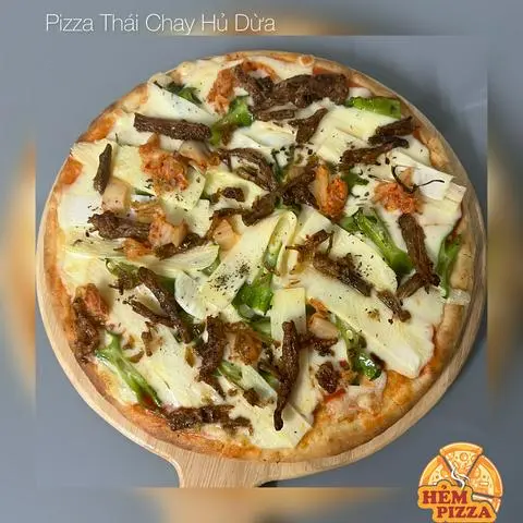 Hình ảnh Pizza Thái Chay Hủ Dừa - Tặng 1 chai Coca