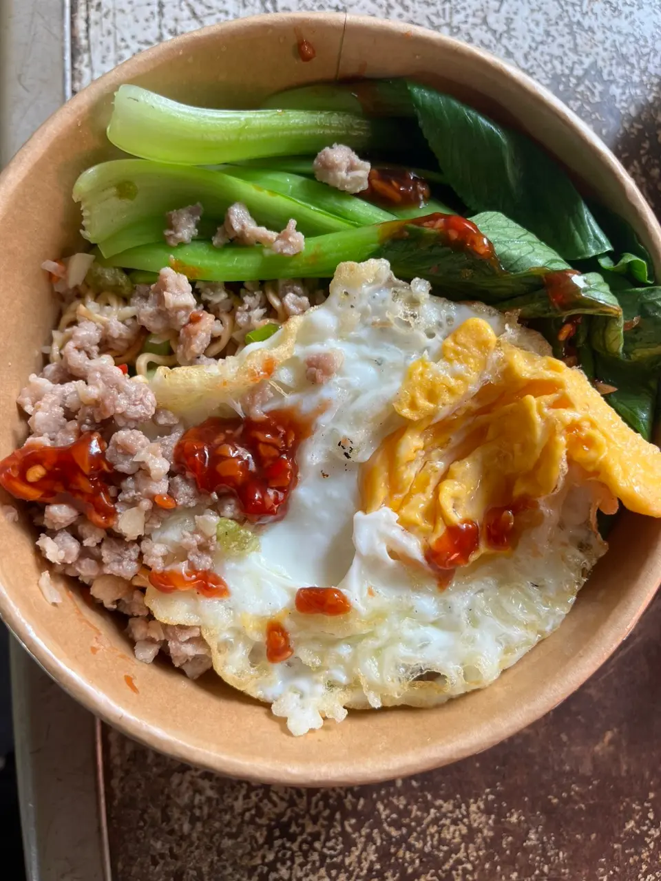 Hình ảnh Mì Trộn trứng+ thịt bằm