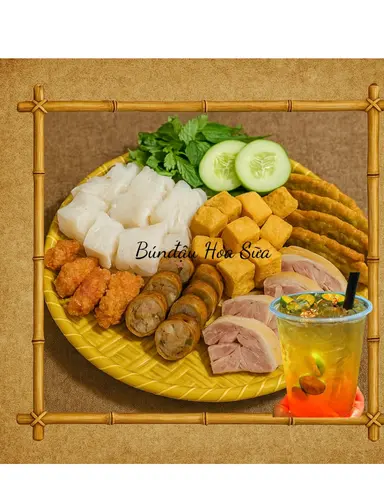 Hình ảnh Bún đậu đầy đủ - trà tắc