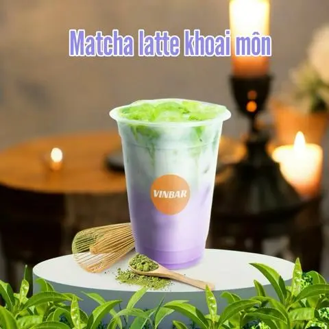 Hình ảnh matcha latte khoai môn