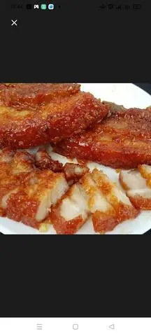Hình ảnh cơm ba rọi sốt mắm me tặng kèm nước uống 