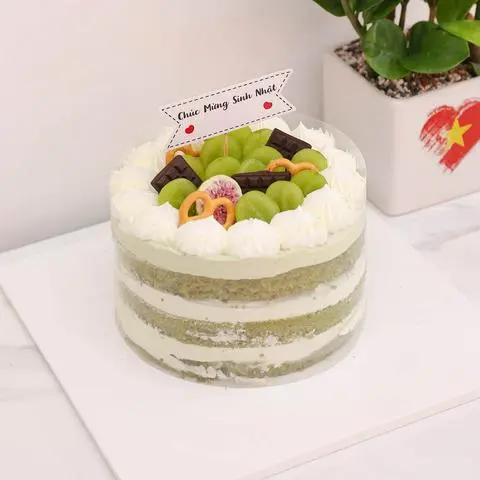 Hình ảnh Bánh Trà Xanh Trái Cây Tươi - Size 16cm