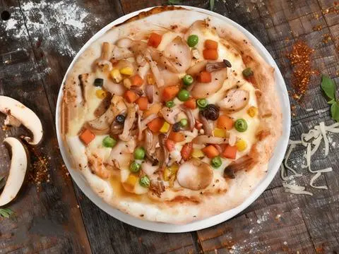 Hình ảnh Pizza Nấm Rau Củ Sốt Xá Xíu - Pizza Chay