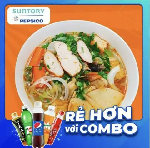 Hình ảnh Bún Huế Chay + Pepsi