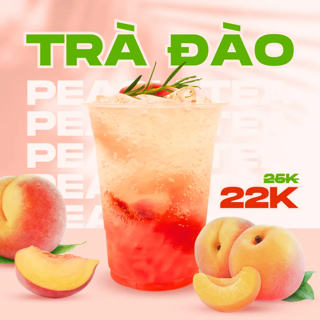 Hình ảnh trà đào miếng 