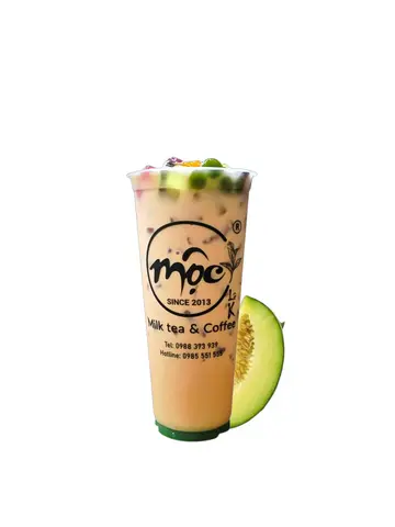 Hình ảnh Trà sữa dưa lưới full topping