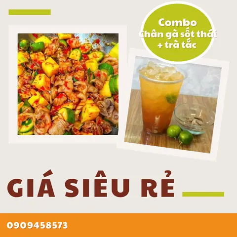 Hình ảnh Combo Chân Gà Sốt Thái + Trà Tắc