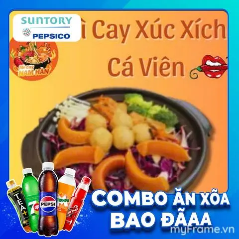 Hình ảnh Combo Mì Cay Xúc Xích Cá Viên + nước ngọt SPVB