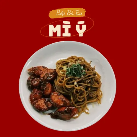 Hình ảnh Mì Ý xúc xích sốt tiêu