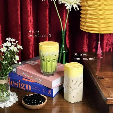 Hình ảnh matcha sữa kem trứng muối