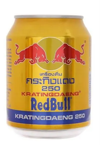Hình ảnh Lon Redbull Thái + Ly đá (Bò hút Thái Lan)