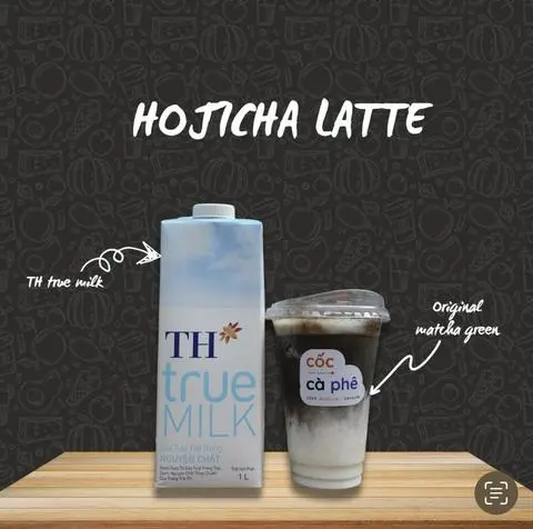 Hình ảnh Houjicha latte - sữa tươi