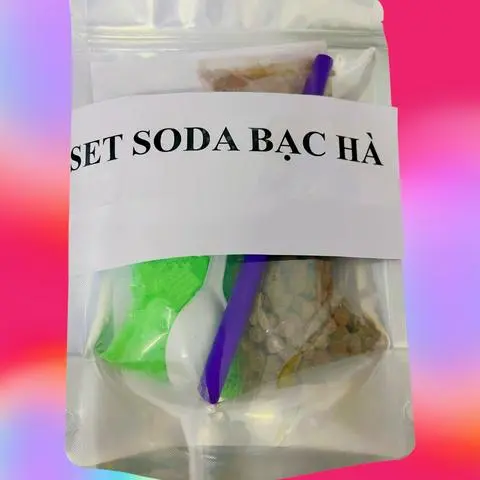 Hình ảnh Set SoDa Bạc Hà (25 Phần) Tặng Pudding, Muỗng, Ống Hút Tiệm 3 Chị Em