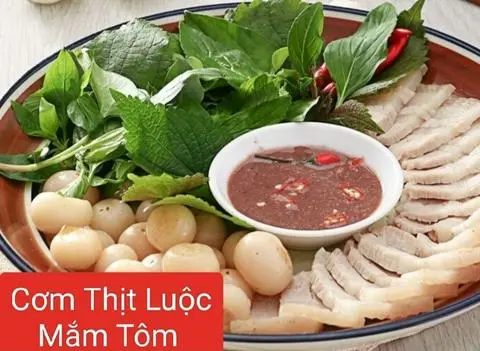 Hình ảnh Cơm Thịt Luộc Mắm Tôm  Cà Pháo 