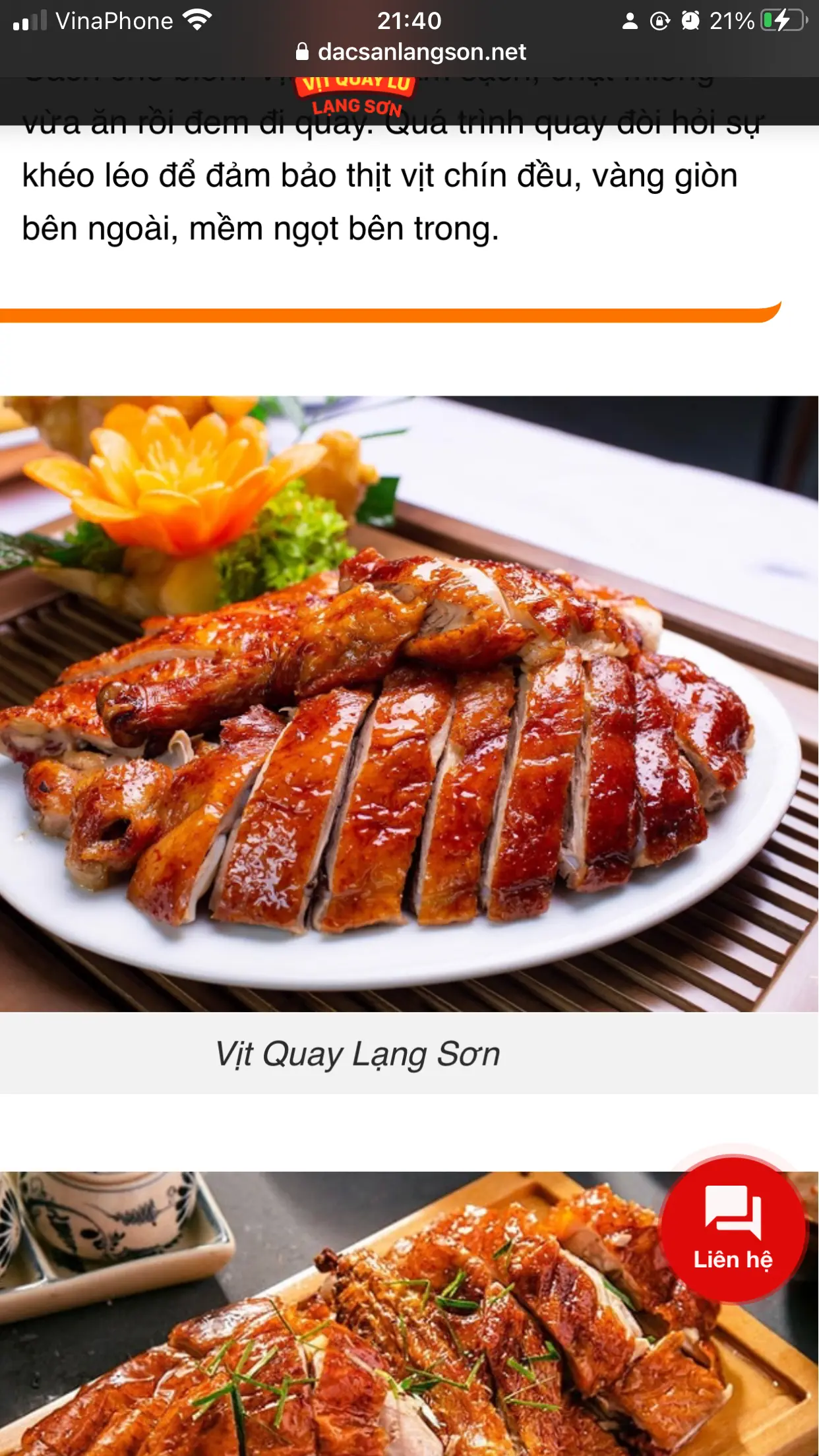 Hình ảnh Vịt quay la móc mật khuyến mãi bánh bao kèm theo 