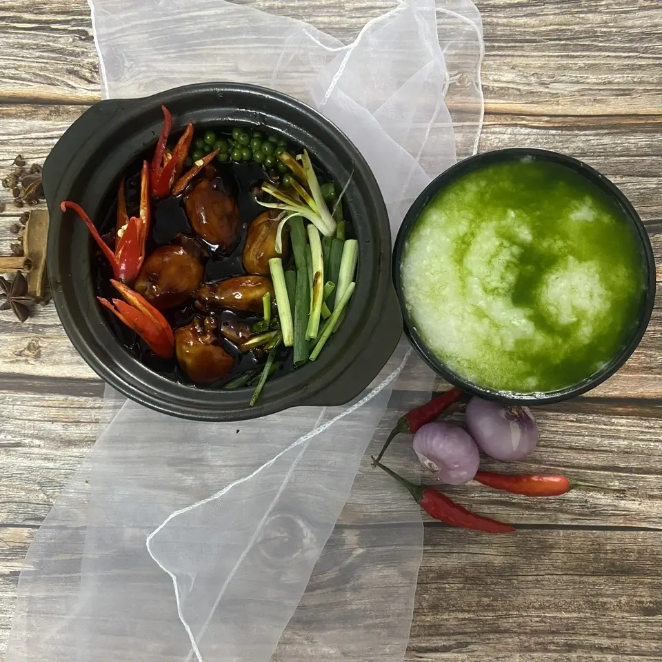 Hình ảnh cháo ếch 3 con( vị lá dứa)