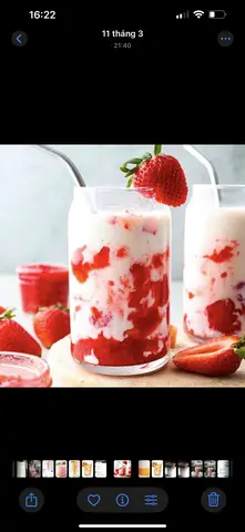 Hình ảnh latte dâu Tây