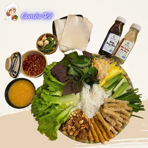 Hình ảnh R2. Mẹt Nem + Thịt Nướng (2 Người Kèm Bún) + 2 Nước Tự Chọn