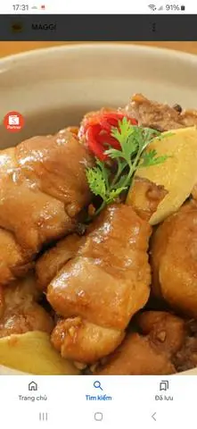 Hình ảnh Cơm thịt gà kho với củ cải trắng