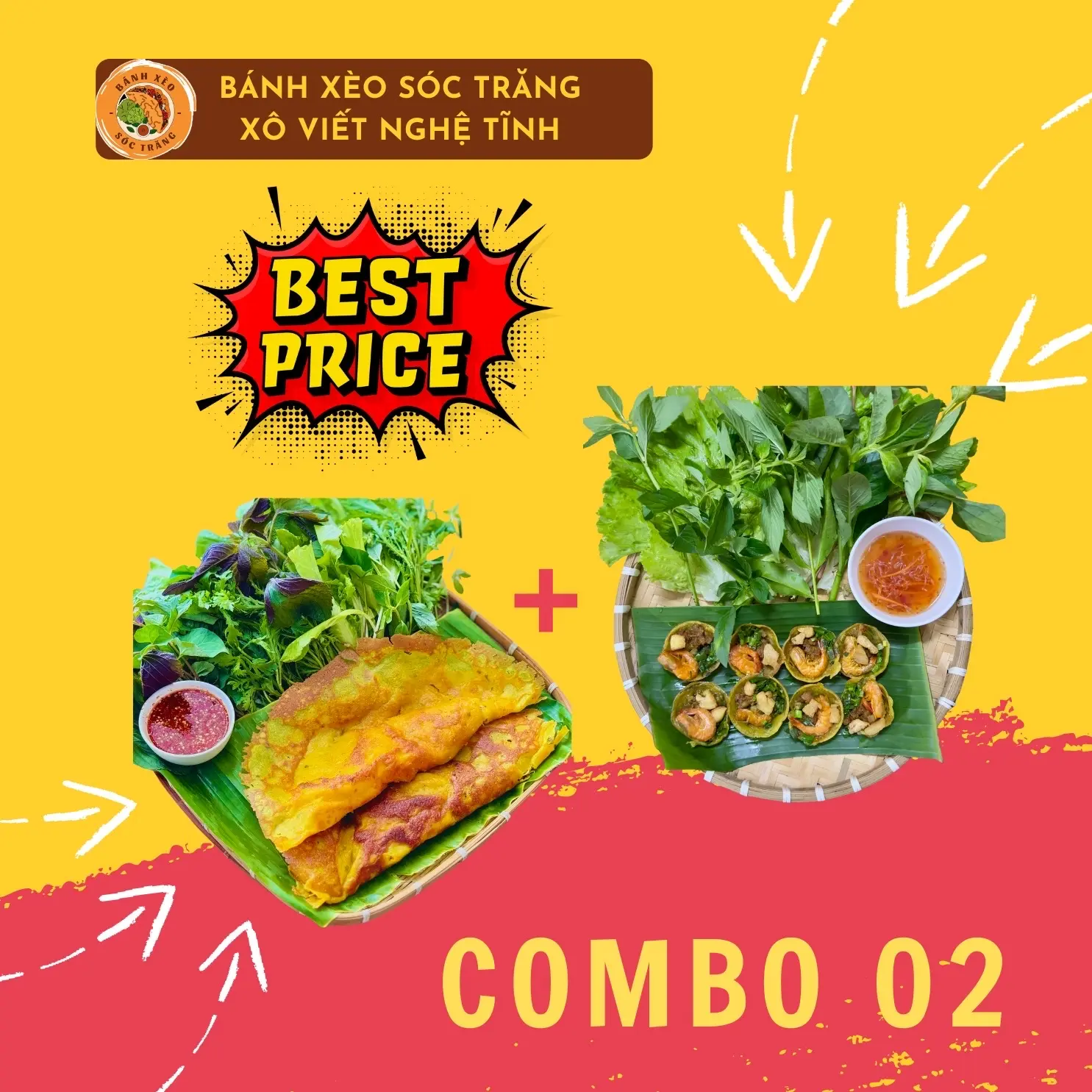 Hình ảnh COMBO 2 Bánh Xèo Tôm Thịt + 1 Bánh Khọt (phần 8 cái)