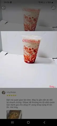 Hình ảnh Trà Sữa Dâu Trân Châu Trắng
