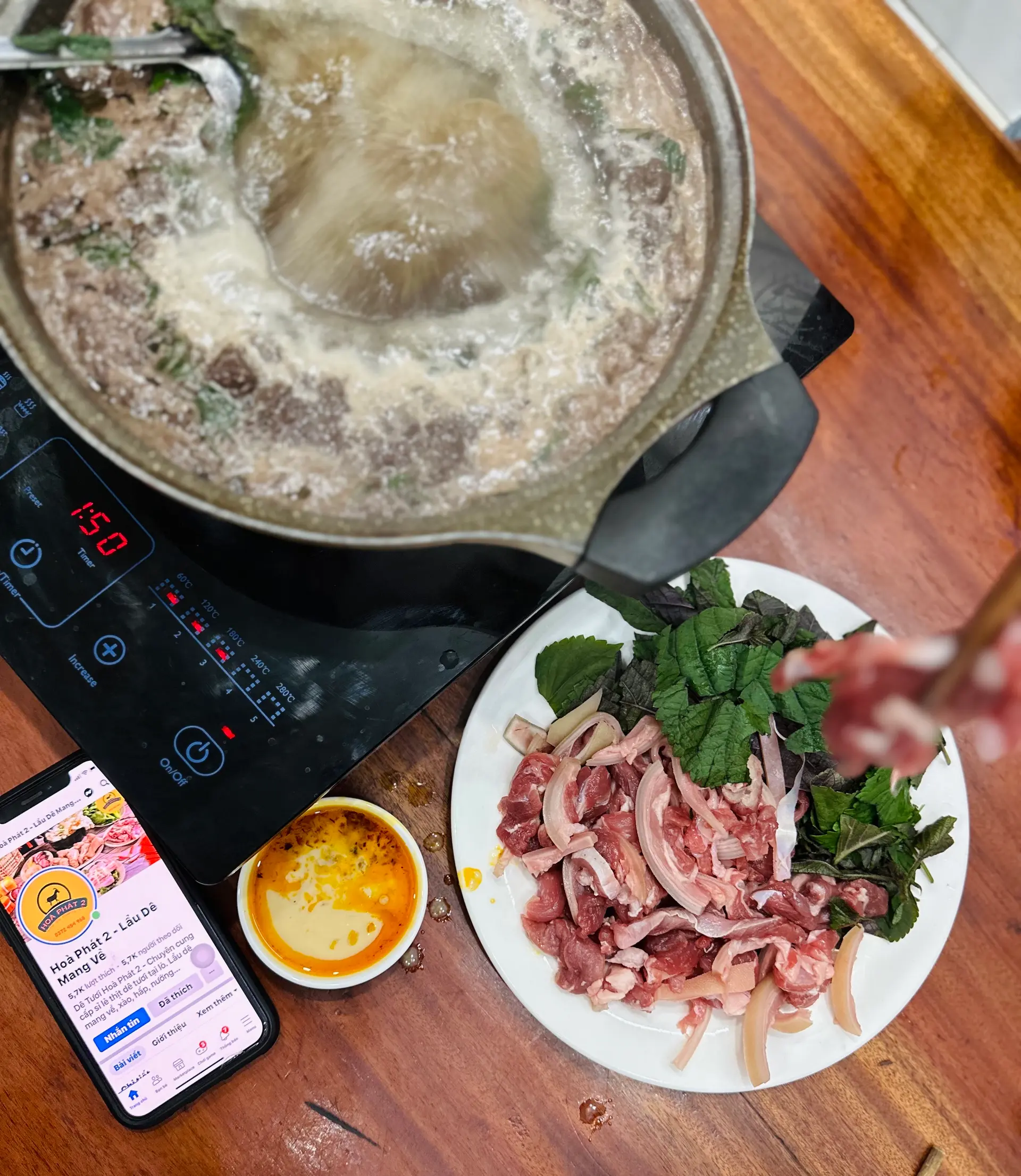 Hình ảnh Lẩu thịt xắt mỏng không xương