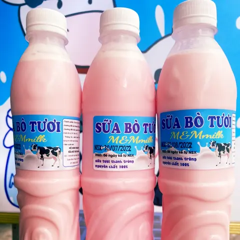 Hình ảnh Sữa bò tươi lớn vị dâu 500ml