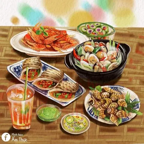 Hình ảnh Ốc bong cháy tỏi tóp mỡ- còi sò điệp xào bắp bơ- cà na rang muối ớt