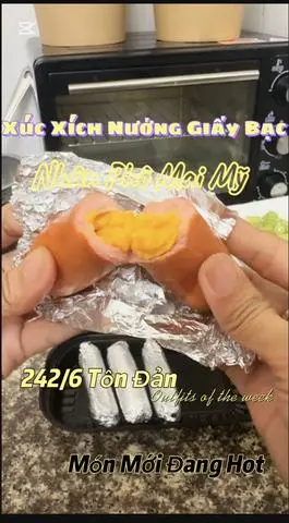 Hình ảnh Xúc Xích Nướng Giấy Bạc Nhân Phô Mai Mỹ -1 Cây
