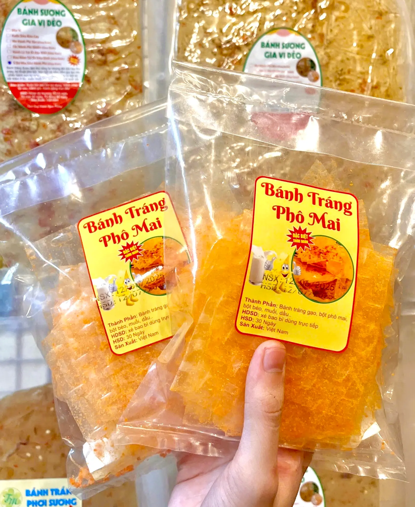 Hình ảnh BÁNH TRÁNG PHÔ MAI LÁ 50Gr Xịn Thơm