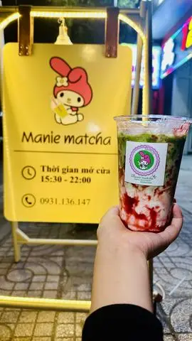Hình ảnh Matcha latte dâu