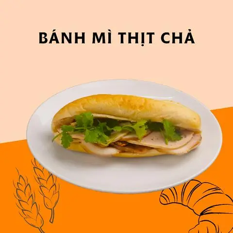 Hình ảnh Bánh mì thịt chả - Banh mi with ham jambon