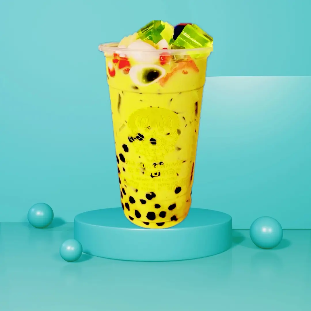 Hình ảnh TRÀ SỮA THÁI XANH FULL TOPPING