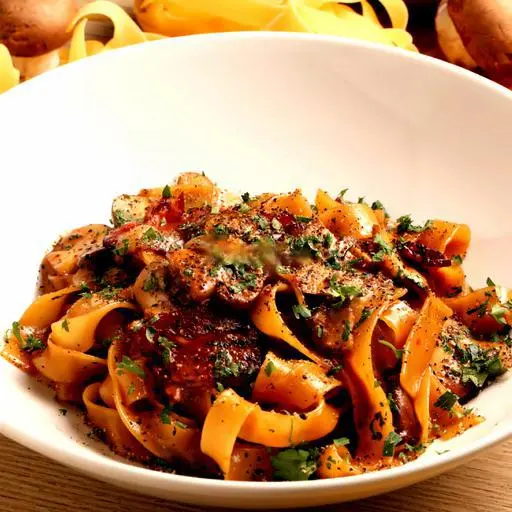 Hình ảnh Fettuccine with teriyaki cream sauce