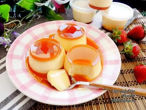 Hình ảnh Cb 3 Bánh  Flan Kèm Sữa, Trân  Châu,  Đá 