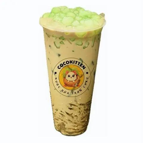 Hình ảnh Trà sữa trân châu củ năng + rau câu sợi (500ml)