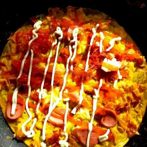 Hình ảnh Bánh tráng nướng +Bắp+xúc xích+khô bò 