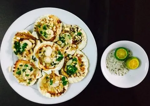 Hình ảnh Sò Điệp Nướng  Mỡ Hành