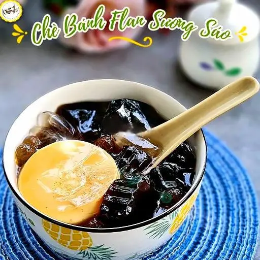 Hình ảnh Chè bánh flan sương sáo