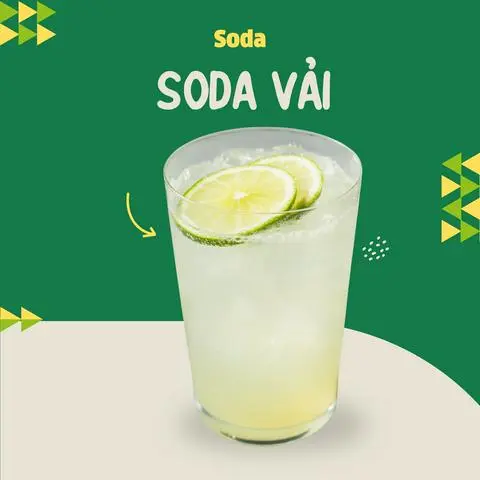 Hình ảnh Soda vải ly 700ml + topping trân châu trắng