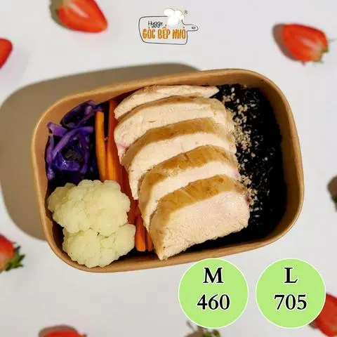 Hình ảnh Cơm gạo lứt ức gà sous vide - Sous vide chicken breast